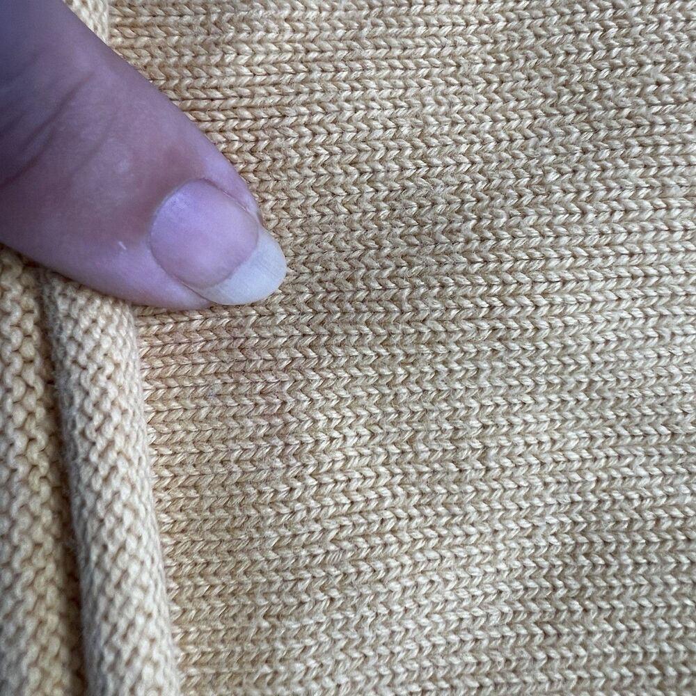 Christopher & Banks Yellow Cotton Sweater Top Cottagecore Grandpa Core XL - Picture 6 of 7